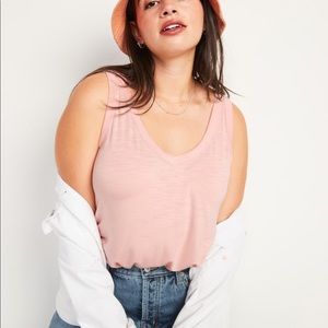 Old navy pink bamboo athletic tank top women S NWT